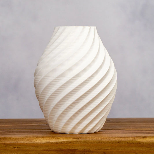Modern Arctic White Swirl Vase