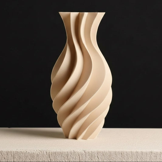 Sculptural Sandstone Twist Vase
