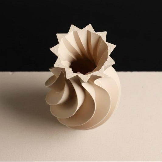Sculptural Sandstone Twist Vase